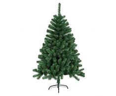 HENGMEI 210cm Artificial Árbol de Navidad Decoración Navideña, Material PVC, Verde con Soporte en Metal