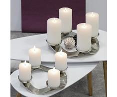 Casablanca – Candelabro de Adviento strado Aluminio niquelado D: 40 cm, amartillado