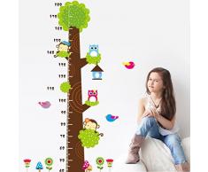 2015 new style Diseño de búho y mono para niños con texto en inglés de árboles fondo vinilo adhesivo para pared infantil de altura