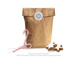 '24 DIY Calendario de Adviento Números en gris con ramas blancas/Corona de Navidad en "envolver (Retro Shabby Chic Vintage Look Para Un DIY Calendario de Adviento/Bolsas de papel para sí Manualidades & # x2022; etiqueta Papel