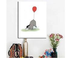 Impresiones en lienzo 1 Panel Lienzo Arte Imágenes de pared para la sala Imágenes para la habitación de los niños Imagen Cute Donkey Balloon 50x70cm Sin marco