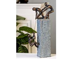 Escultura assistance, artificial, Antik-gris Base color bronce Figuras, H 43 cm, B 18 cm