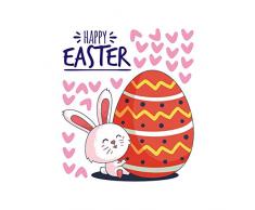 Topdo - Adhesivo Decorativo para Pared de Pascua, PVC, Impermeable, extraíble, para decoración de Pared, para habitación de niños, salón, Dormitorio, Cocina, 33 x 28 cm, Happy Easter
