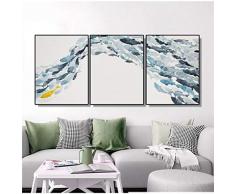 DIAMWAN Pintura sobre Lienzo Acuarela Peces Carteles e Impresiones Obras de Arte Cuadros de Pared para la Sala de Estar Decoración del hogar 35x50cmx3 Sin Marco