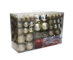 Set de 100 Bolas de Navidad Ø3/4/6cm plástico champán Adornos del árbol de Navidad decoración navideña decoración para el Abeto