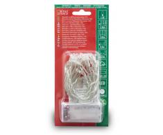 Konstsmide 1068-010 - Guirnalda LED para el árbol de navidad (20 diodos de blanco cálido, pilas 3 x AA de 1,5 V, hasta 30 h, cable transparente)