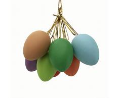 Drawihi 12Pcs Huevos De Pascua Plástico De Colores Colgante para Adorno Decoración del Hogar Sorpresa Fiestas para Infantiles Primavera