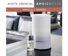 Ambientair. Aceite perfumado hidrosoluble 15ml. Aceite hidrosoluble Vainilla y Madera para humidificador de ultrasonidos. Perfume de Vainilla y Madera para ambientador de vapor de agua. Aceite perfumado sin alcohol.