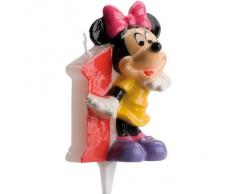 dekora 346141 Vela de Cumpleaños Mickey Mouse Numero 1, Cera, Multicolor, 6.5