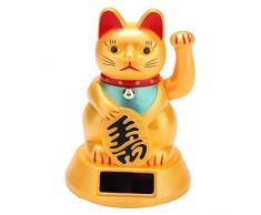 Saludando Gato de Fortuna, Adorable Maneki Neko Brazo Ondulado Gato de Suerte, Energía Solar Acogiendo con Beneplácito Acogedor Gato para Hogar/Tiendas/Decoración de autos/Restaurantes
