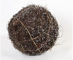 Bola decorativa de mimbre en marrón con 10er LED guirnalda, 20 cm