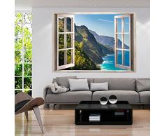 murando® Ilusion Optica 3D Fotomural Poster Finestra Fotomurales Papel pintado Quadro Mar Playa Duna 70x50 cm