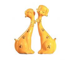 Xyanzi Estatuas Regalos del Perro eCerámica Estatuas Figura de Porcelana Decoración Esculturas Animales Ornamento Crafts Home Office Adornos Mesa (Color : Yellow)