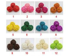 Cleme Bola de ratán Coloridas Bolas de ratán de Navidad Decoraciones navideñas Regalos de Boda Decoraciones Bolas de Mimbre 7 Piezas(Marrón)