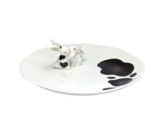 Goebel 66-874/07 - Plato de porcelana con figura decorativa de conejo y diseño de piel de vaca
