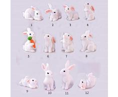 FCS Estatua de Resina 1 Unids 12 Estilo Lindo Conejo Pascua Decoración Miniatura Liebre Animal Estatuilla Resina Artesanía Mini Conejito Jardín