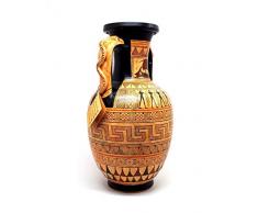 Ancient - Jarrón de cerámica griego con mango de serpiente, diseño geométrico de Grecia