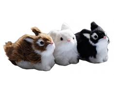 Conejo Juego de 3 de peluche, Pascua, conejo Figura de piel sintética, conejo animales figura decorativa de Pascua conejo Piel