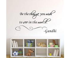 WDQTDW Pegatina De Pared Wall Sticker Pegatinas Refranes Inspirador Ser El Cambio Que Deseas Ver Arte De Pared De PVC Inspiradoras De Presupuestos para Sala De Niños