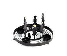 HEITMANN DECO 91248 – Candelabro de Metal, Corona de Adviento, Negro/Gris Antracita, 20 x 20 x 13 cm