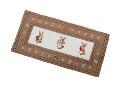 Quinny Shop osterhasen Pascua Lila Flores bordado Camino de mesa Mantel Tamaño a Elegir poliéster, color blanco, poliéster, Weiß, 35 x 70 cm