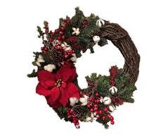 Guirnalda de Navidad 30cm Guirnalda de La Puerta Campanas de Pino Artificial de La Navidad Guirnalda de La Puerta de La Decoración para Navidad, Adviento, Corona de Puerta