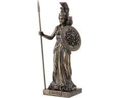 GreekCretanShop Diosa Griega Antigua Atenea/Minerva con Escudo (Estatua de Bronce Decorativa 20 cm)