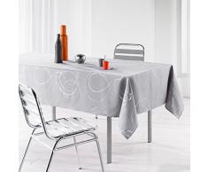 LHarmonie Du Décor - 1721578, Mantel Rectangular, 150 X 240 Cm, Bully, Poliéster Estampado Plata, Gris