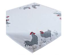 Camino de mesa color crudo gris 40 x 140 cm Gallo y gallina Pascua decoración de pascua Mantel Mesa Decoración