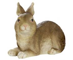dekojohnson - Figura Decorativa de Conejo de Pascua, para jardín, decoración de Pascua, Natural, marrón, 7 cm, sonajero, Oreja Larga, Conejo