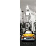Empire 164148 New York - Póster para Puerta de Taxi Amarillo en Nueva York (53 x 158 cm), Color Blanco y Negro y Amarillo