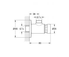 Grohe Euroeco Cosmopolitan - T Grifo mural de ducha, temporizado (1/2) Ref. 36267000