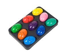 Manyao 9 Colores lápices de Colores en Forma de Huevo, no tóxico, Lavable, pintando Personajes de Cera para los niños