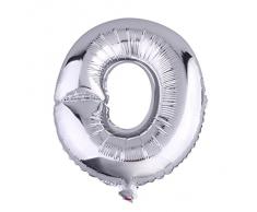 EOZY Letra De Inglés O Globos Plateado Para Disfraz Decoración Fiesta Juguete
