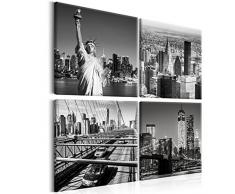 murando - Cuadro New York 40x40 cm - Impresion en Calidad fotografica - Cuadro en Lienzo Tejido-no Tejido – City Ciudad Puente Negro Blanco d-B-0176-b-i