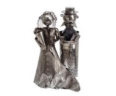 Brubaker - Botellero, diseño de escultura de metal con pareja de novios