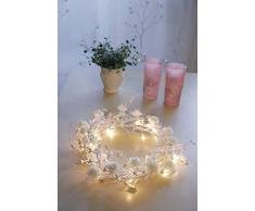 Best Season 581-13 - Corona de rosal con 24 microbombillas, aprox. 21 x 21 cm, bombillas de luz blanca clara, con transformador