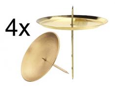TK Gruppe Timo Klingler 4 x para Vela Plato Corona de Adviento Conector Vela Conector para Corona de Adviento Navidad Corona de Adviento Plana con Mandril