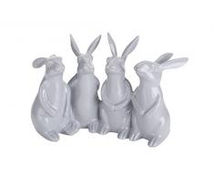 - Figura decorativa de conejo de Pascua Grupo de resina en color gris/, fijo, de Pascua Pascua de decoración, decoración de figura, primavera, Pascua, conejo de Pascua, regalo de Pascua