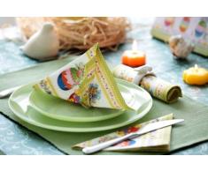 Juego de Pascua decorativos - 20 + 2 servilletas velas "Conejo Flores"
