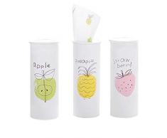 HUVE Paquete De 3 Paquetes De Pañuelos De Papel De Seda Facial Caja De Cilindros Redondos Tubos De Pañuelos Faciales Toalla De Papel Suave Pañuelo De Limpieza Sin Fragancia con Patrón De Frutas