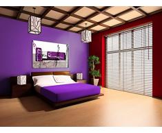 Dekoarte 316 - Cuadro moderno en lienzo 1 pieza estilo abstracto en tonos morado, blanco y negro, 120x3x80cm