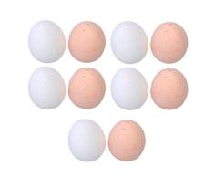 SUPVOX 10 Piezas Huevos Falsos Huevos de gallina Cocina Juegos de simulación Juguetes Modelo Educativo DIY Pintura artesanía Festival hogar Oficina Ornamento decoración