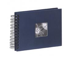 Hama Fine Art - Álbum de fotos, 50 páginas negras (25 hojas), álbum con espiral, 24 x 17 cm, con compartimento para insertar foto, azul