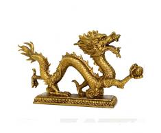 YUNHAO Figura de dragón chino de latón para decoración del hogar