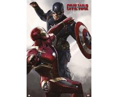 Grupo Erik Editores Poster Capitan America Civil War Cap Vs Iron Man