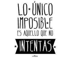Enkolor Vinilos Decorativos con Frases Motivadoras para Pared y Superficies Lisas. Mensaje con Texto Optimista y de Superación en Español. Servicio de Garantía Extendida Vinilo Repara. 40X50 cm. Negro.