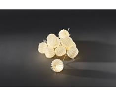 Konstsmide 3191-103 - Guirnalda led con linternas de papel (efecto holográfico, 12 diodos de luz blanca cálida, transformador interior de 24 V, cable transparente)