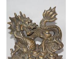 YUNHAO - Estatua de Dragón de Bronce China de YuanBao