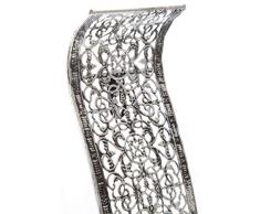elbmöbel - Portavelas de Pared (2 Unidades, Metal Curvado), diseño Oriental, Color Plateado